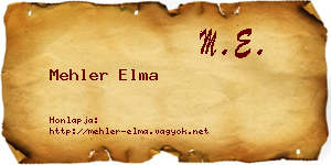 Mehler Elma névjegykártya